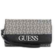 【W小舖】GUESS 黑灰色 防刮PVC皮革 翻蓋中夾 皮夾 錢包~G61170 全新正品現貨在台