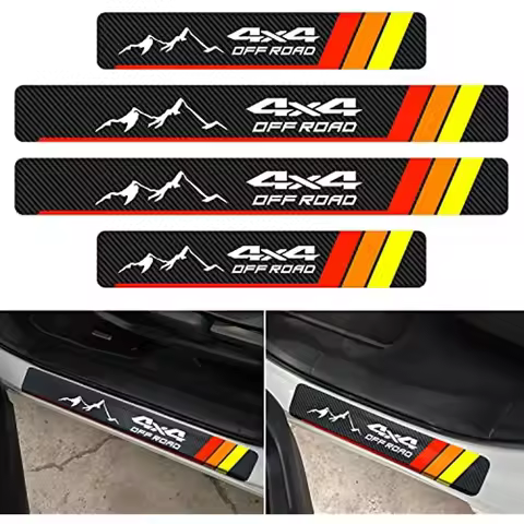 4x4 Door Sill Protector for Toyota Tacoma TRD 4Runner Tundra Rav4 Highlander,Carbon Fibre TRD Offroa