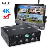 4k HDMI Quad Multi-viewer 1080P 60Hz 2 3 4 Channel Image Splitter Screen Divider Seamless Switch 4x1