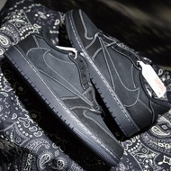 AJ1 air force low Travis Holland x og Black Phantom barbed hook4.0 Black Warrior unisex retro fashio