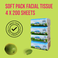 Splendid Facial Tissue Soft Pack 4 Packs x 200 Sheets 2Ply Virgin Pulp
