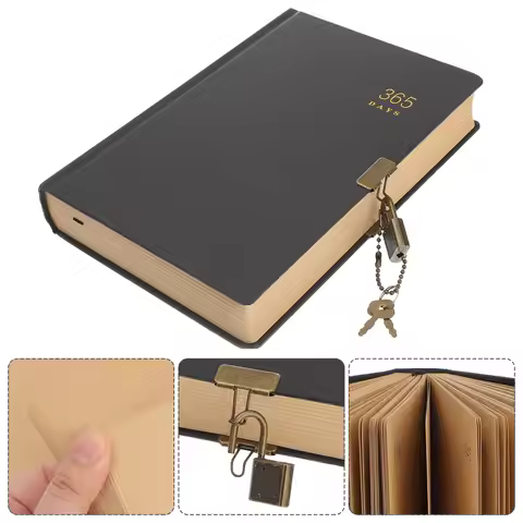 365 Days Notebook with Lock Personal Diary Journal Writing Organizer Portable Stationery for Office