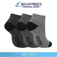 Exped Men’s Sports Thick Makapal Cotton Charcoal Low-Cut Socks 540167 – Set of 3