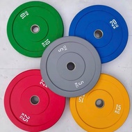 POTENCE Rubber Bumper Plate 5kg - 25kg Barbell Dumbbell Weight Plate Olympic Barbell Weight Plate/