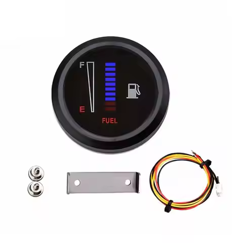 A72M-12V 2Inch 52Mm Ultra Thin Car Motorcycle Fuel Level Meter Gauge Electronic 8 LED Light,Fuel Gau