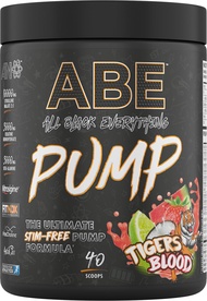 ABE Zero Stim Pre-Workout for Explosive Focus, Energy, and Muscle Pumps | Tiger's Blood | 40 or 20 S