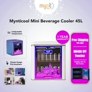 Mynticool Beverage Cooler 45L Mini Bar Chiller Fridge Mini Showcase Single Door LED Display Gaming N