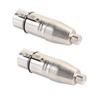 2Pcs XLR to RCA Adapter RCA Female to XLR Female Adapter Jack Plug Adapter
