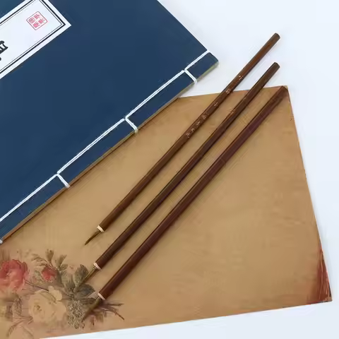 3pcs/set Oil Painting Stationery Weasel Hair Paint Brush Calligraphy Brush Hook Line Pen Brush Pen