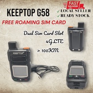 ( Free Roaming Sim Card ) Keeptop G58 Intercom Walkie Talkie 4G LTE Dual Sim Card Distance > 100KM 3