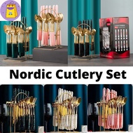 [READY STOCK] Nordic Cutlery Viral Sudu Kayangan Sudu Hotel Cutleries Dinnerware Set Sudu NORDIC Spo