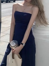 แนะนํา! Old Money Vibe ชุดผ้าลินินกระชับสัดส่วนหน้าอก Pad Wrap รอบขากว้างกางเกงลําลองผู้หญิงแฟชั่นชุ