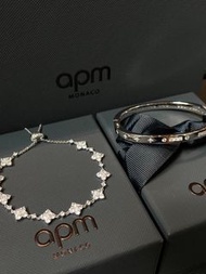 【正貨全新】Apm Monaco百搭簡約大氣四葉草手鏈摩斯密碼手鐲套裝 送禮首選