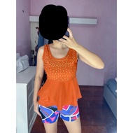 Peplum top Cute Top Preloved | Cute Orange Top | Summer Beach Top
