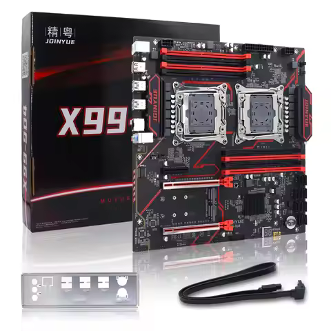 JGINYUE X99 dual CPU motherboard LGA 2011-3 supports Xeon E5 V3 V4 CPU DDR4 memory eight channels Du