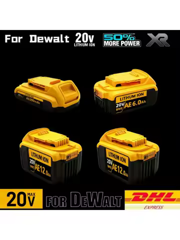 100%for Dewalt original 20V rechargeable tool battery DCB200 DCB201 DCB206 18V 20v 3AH 6AH 12AH .For