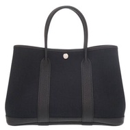 近全新愛馬仕 Garden Party TPM Toile Militaire Negonda 黑色手提包，配銀色五金和 D淨化草本字印記（2019 年款）- 黑色 1850 [二手] 愛馬仕