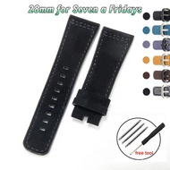 for Seven a Friday DZ7395 7333 Replacement Strap 28mm - Vintage Genuine Leather Band with Premium Co