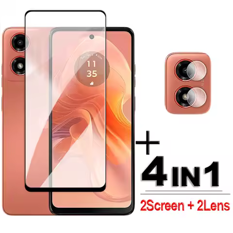 4in1 For Motorola Moto G04 Glass For Motorola Moto G84 G54 G34 G24 G14 G04 Tempered Glass 2.5D Full 