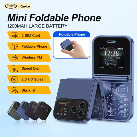 SERVO F15 MINI Flip Mobile Phone Dual SIM Standby Magic Voice Auto Call Recording Speed Dial Flashli
