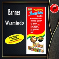 Banner Warmindo / Banner Jajanan Mie / Spanduk Warmindo Ukuran 60 x 160 cm