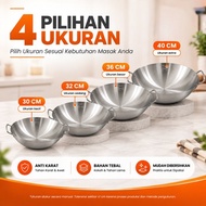 Stainless steel Wok with stainless steel handle, Anti-rust, thick Wok Pan 30cm 32cm 36cm 40cm