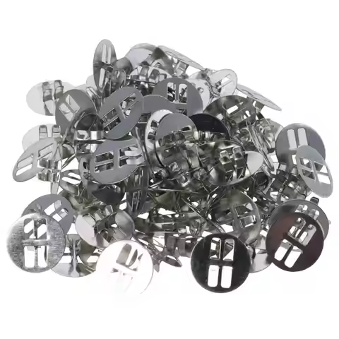 100Pcs Metal Metal Wood Wick Clips Round 2.3 cm/0.91 inch in diameter Candle Manufacturing Bases Hei