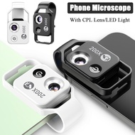 Phone Microscope with CPL Lens/LED Light Nano Zoom 200X Pocket Phone Lens Camera Universal Clip for 