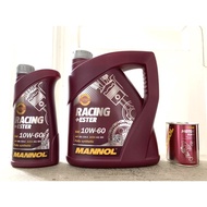 Mannol Racing+Ester 10W-60 5 Liters (4L+1L) Fully Synthetic Ester Engine Oil (FREE MANNOL MOTOR FLUSH)