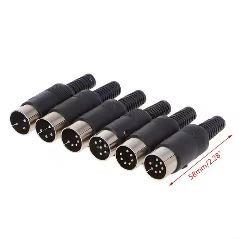 Male DIN Plug Socket Connector 3/4/5/6/7/8 PIN Chassis Cable Mount