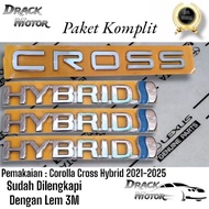 Original Hybrid Chrome Cross Writing Emblem Rear Trunk Toyota Corolla Cross 2021-2025 Original Chrom