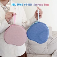 【Fast Shipment】For JBL TUNE 670NC Headphone Case Simple Blue Headset Earpads Storage Bag EVA Casing 