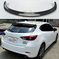 FOR Mazda 3 Hatchback Real Carbon Fiber CAR Spoiler Wing Car Rear Window Rear LIP Middle Tail FIN Ac
