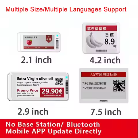 Gicisky 2.1 "2.9" 4.2" 7.5" Epaper Electronic Price Tag Display Card Eink Screen Bluetooth version A