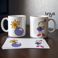 Sega Bomberman White Bomberman Ceramic Mug and Bomb Suitable for gifts Coffee Cup