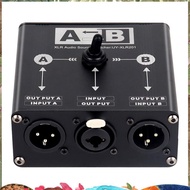 1 in 2 Out XLR Audio Switcher XLR Audio Source Switcher for Microphone Sound Card Mixer 2 Male XLR 1