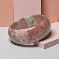 薔薇輝石 手鐲 全粉玉化 老礦原礦 內徑 59mm 玫瑰石 手環 桃花玉
