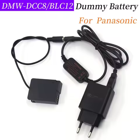 DMW-DCC8 Coupler BLC12 Dummy Battery+Fast Charger+USB DC Cable for Lumix DMC-GX8 FZ2000 FZ300 FZ200 
