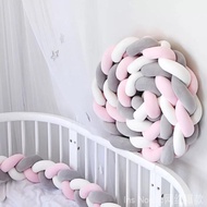 [Ins Internet Hot Long Twist Hand-Woven Bed Fence Crib Bumper Strip Protection Three-Strand Twist Protection-Baby Bumper Infant Baby Plush Bumper Bed Bedding Crib Cot Braid