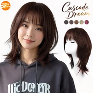 Wolf Tail Wig | Wolf Cut 40cm Straight Full Hair Wig With Bangs & Layered Inward Curls,  Mullet Hair