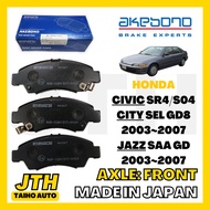 TAIHOAUTO AKEBONO Front Brake Pad Honda City Honda Jazz Honda Civic Brake Pad Disk Brake Brek Pad Ma