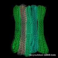 Luminous Camping Reflective Braided Rope Round Rope 4MM Tent Draw Rope Ready Stock Bracelet Outdoor 