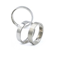Steel Ring Plain Surface (Face Width 0.4cm) Silver No. 16-23 Wide Face Titanium Couple Aidou {H950}