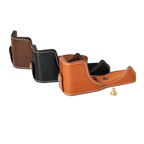 New PU Leather Camera Case Bag Half Body For Canon EOS M10 M100 EOS M200 Bottom case Cover