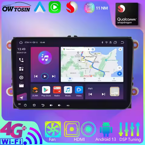 9" 8G+256G Android 13 Car GPS Radio Screen Stereo For Volkswagen VW Passat CC B6 B7 Polo Scirocco Ma