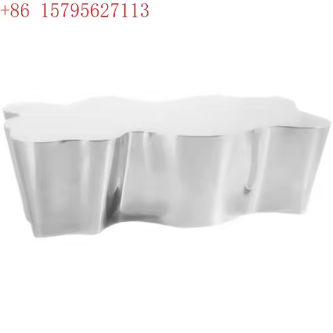 Italian minimalist stainless steel silver glossy coffee table designer coffee table