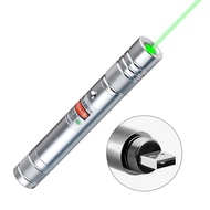 ปากกาชี้เลเซอร์แบบชาร์จไฟได้ USB ตัวชี้วัดลายจุดสีเขียวพลังงานสูงสีเขียวเลเซอร์ไฟฉายอุปกรณ์การมองเห็น