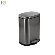 Bottom Opening Insect-Proof Foot-Pedal Trash Can5L Stainless Steel Model with Unique Sealed Rectangu