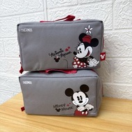 日本 THERMOS x Mickey & Minnie 灰色帆布 飯盒 保溫 手提袋