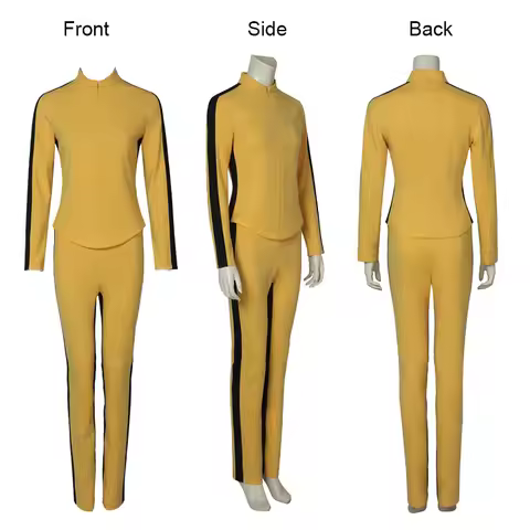 Uma Thurman The Movie Kill Cosplay Bill Costume Women's Yellow Tight Uniform Suits The Bride Cosplay